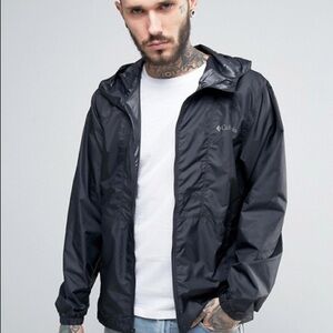 Black Columbia Hooded Windbreaker